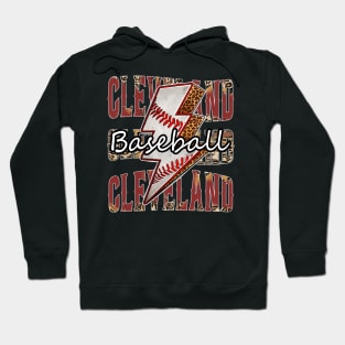 Graphic Baseball Cleveland Proud Name Team Vintage Hoodie